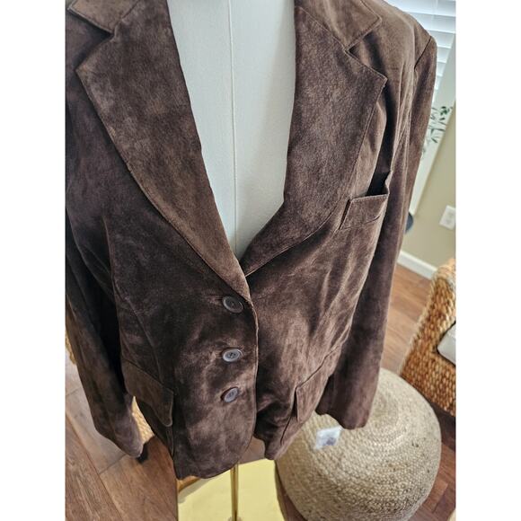 Valerie Stevens Brown Leather Jacket Women's Size XL NWT Vintage Boho - Picture 4 of 16